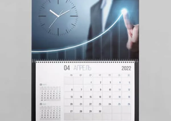 Печать и изготовление квартальных календарей с часами в Москве!