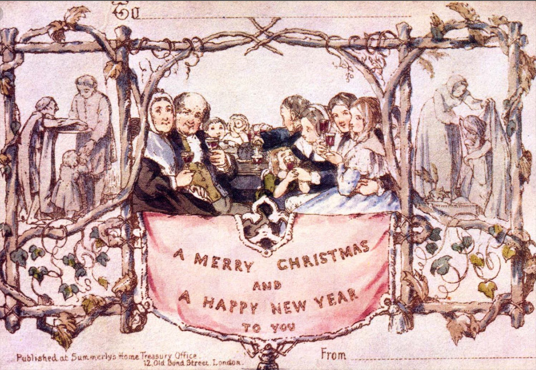 Первое в истории новогоднее поздравление открыткой