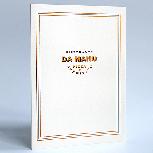 Меню-буклет для пиццерии “da manu”